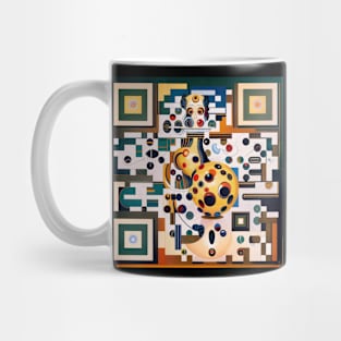 RickRoll QR Code Hidden Image Abstract Painting Mug